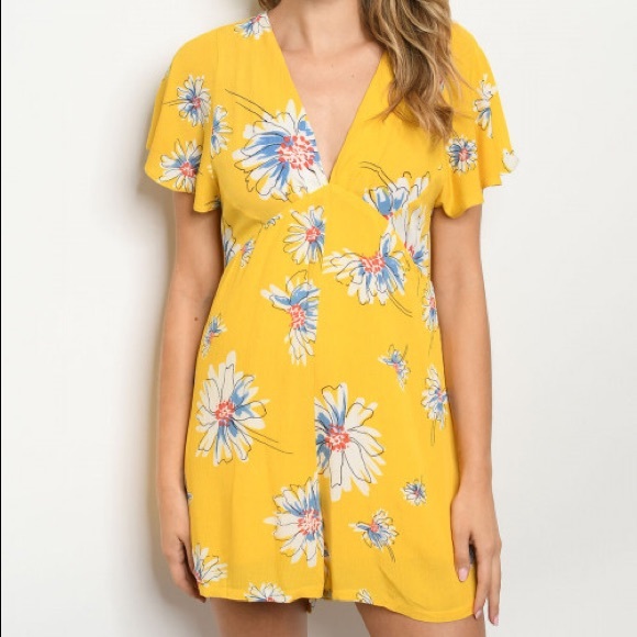 Other - Yellow Floral Romper
